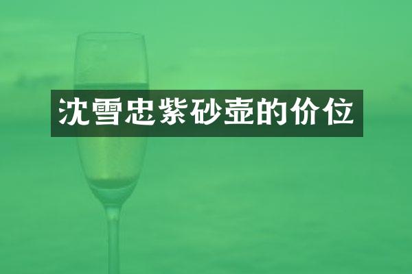 沈雪忠紫砂壶的价位