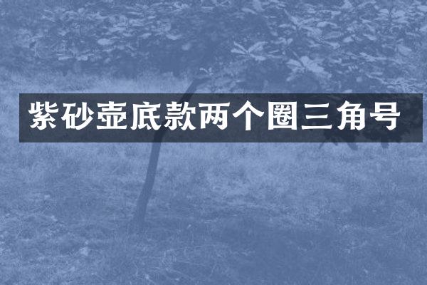 紫砂壶底款两个圈三角号