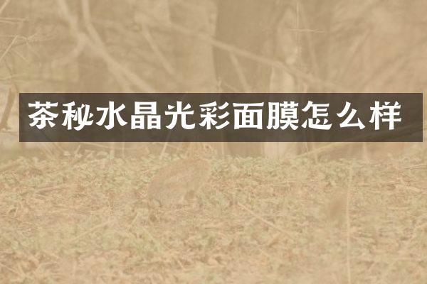 茶秘水晶光彩面膜怎么样