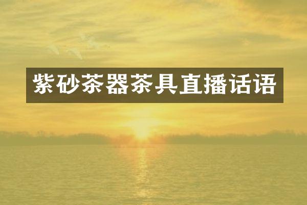 紫砂茶器茶具直播话语