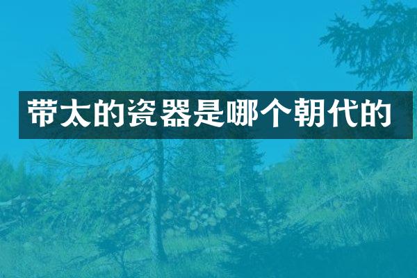 带太的瓷器是哪个朝代的