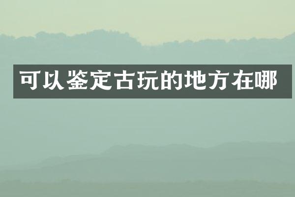 可以鉴定古玩的地方在哪