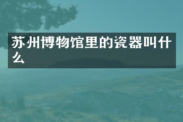 苏州博物馆里的瓷器叫什么