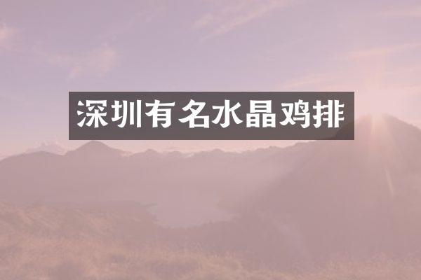 深圳有名水晶鸡排