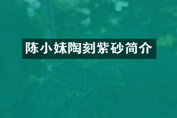 陈小妹陶刻紫砂简介