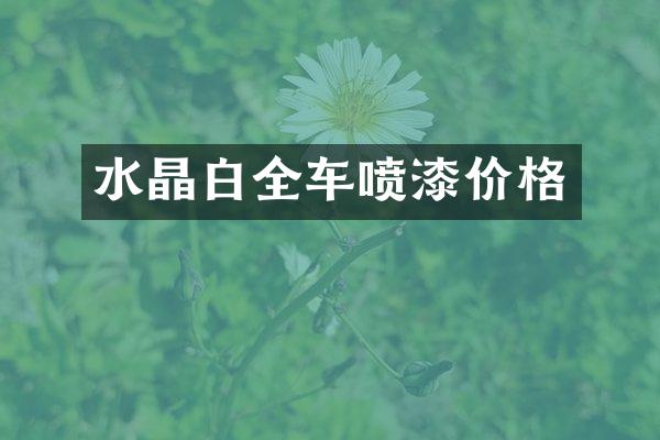 水晶白全车喷漆价格
