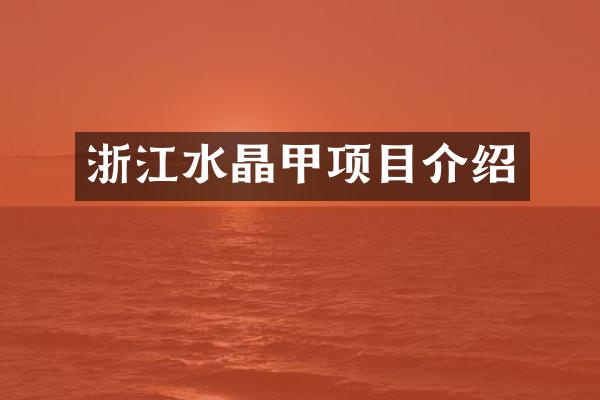 浙江水晶甲项目介绍