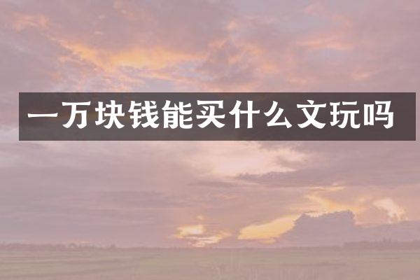 一万块钱能文玩吗