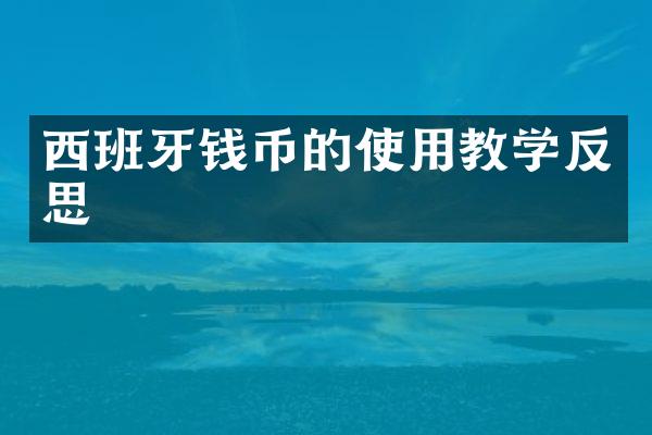 西班牙钱币的使用教学反思