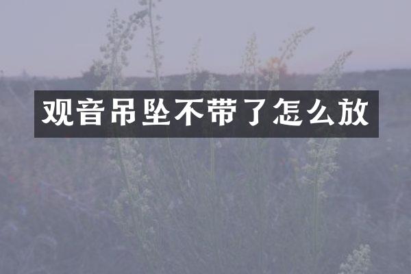 观音吊坠不带了怎么放