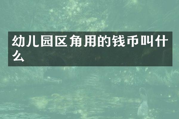 幼儿园区角用的钱币叫什么