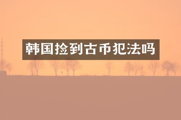 韩国捡到古币犯法吗