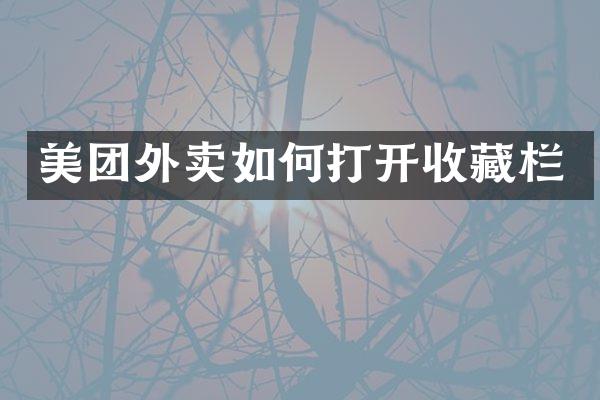 美团外卖如何打开收藏栏