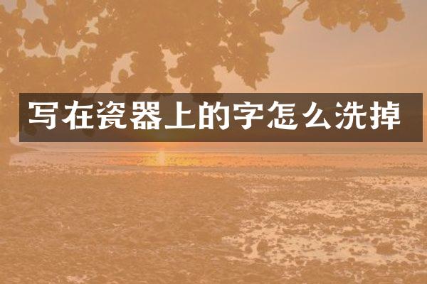 写在瓷器上的字怎么洗掉