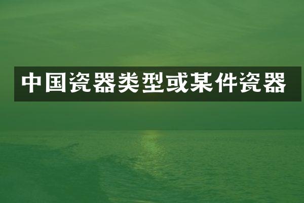 中国瓷器类型或某件瓷器