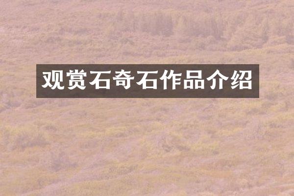 观赏石奇石作品介绍