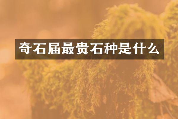 奇石届最贵石种是什么