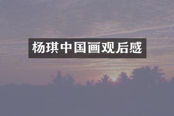杨琪中国画观后感