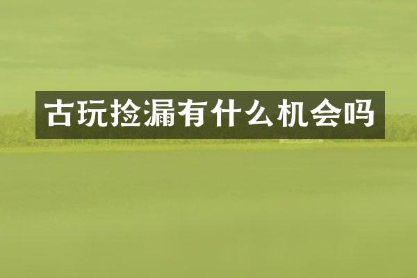 古玩捡漏有什么机会吗