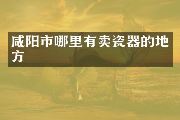 咸阳市哪里有卖瓷器的地方