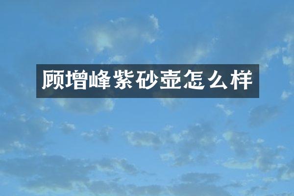 顾增峰紫砂壶怎么样