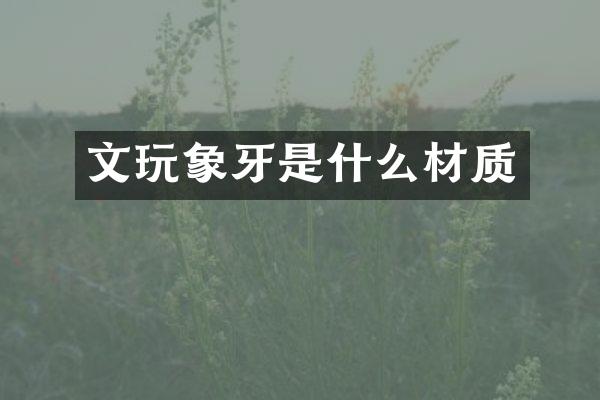 文玩象牙是什么材质