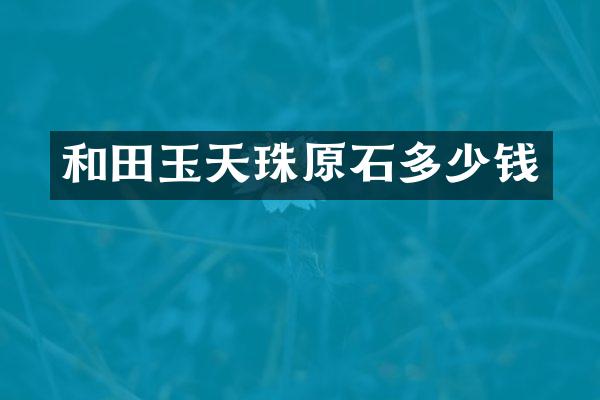 和田玉天珠原石多少钱