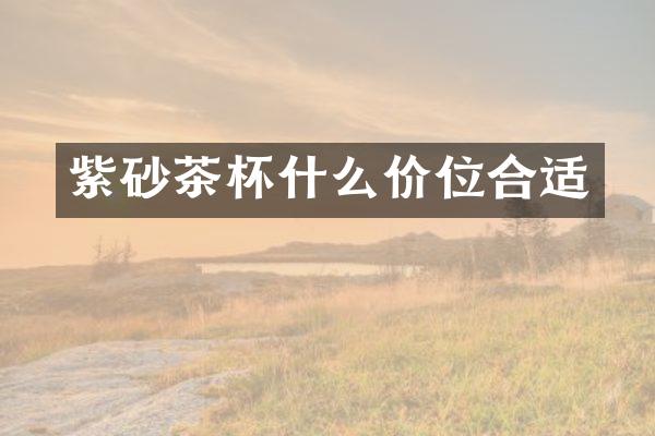 紫砂茶杯什么价位合适