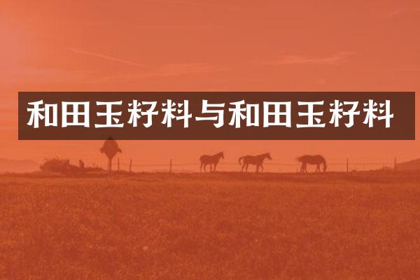 和田玉籽料与和田玉籽料