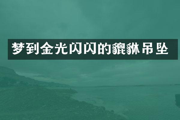 梦到金光闪闪的貔貅吊坠