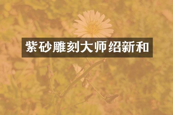 紫砂雕刻大师绍新和
