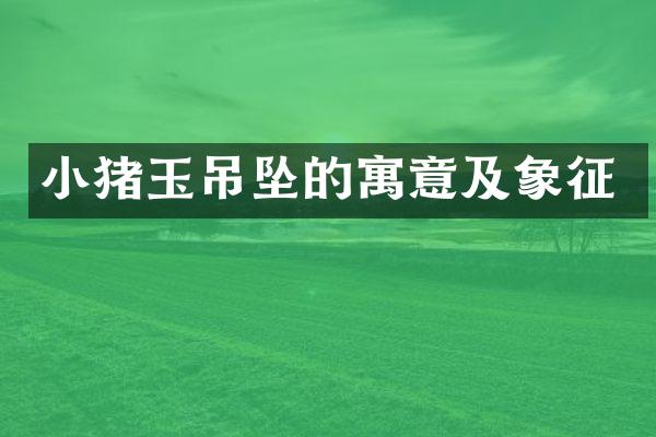 小猪玉吊坠的寓意及象征