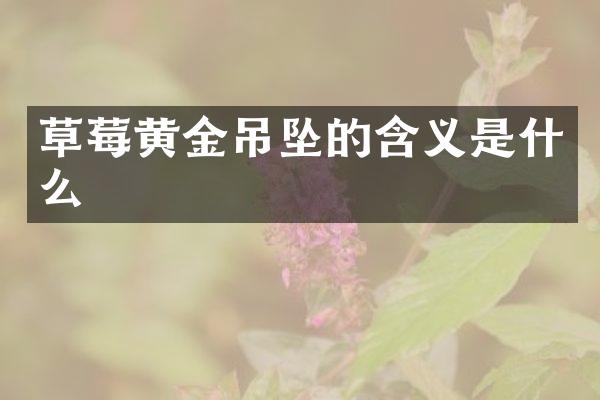 草莓黄金吊坠的含义是什么