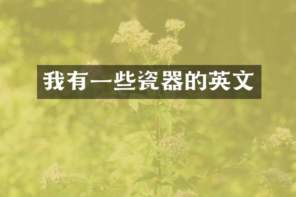 我有一些瓷器的英文