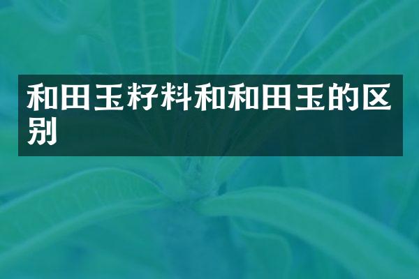 和田玉籽料和和田玉的区别