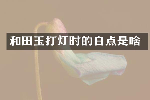 和田玉打灯时的白点是啥