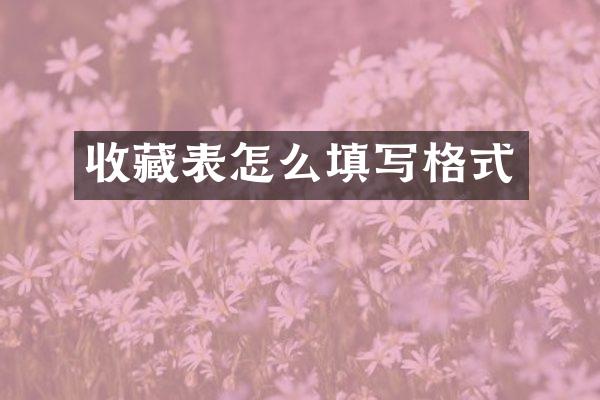 收藏表怎么填写格式