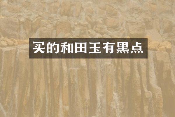 买的和田玉有黑点
