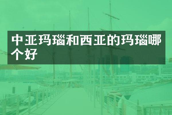 中亚玛瑙和西亚的玛瑙哪个好