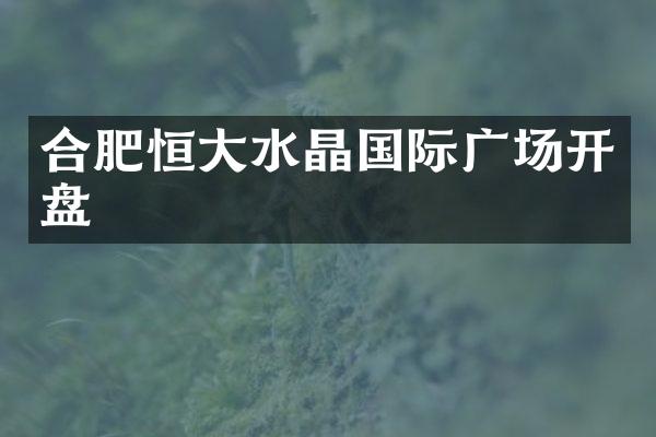 合肥恒大水晶国际广场开盘