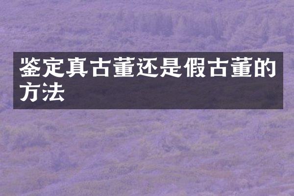 鉴定真古董还是假古董的方法