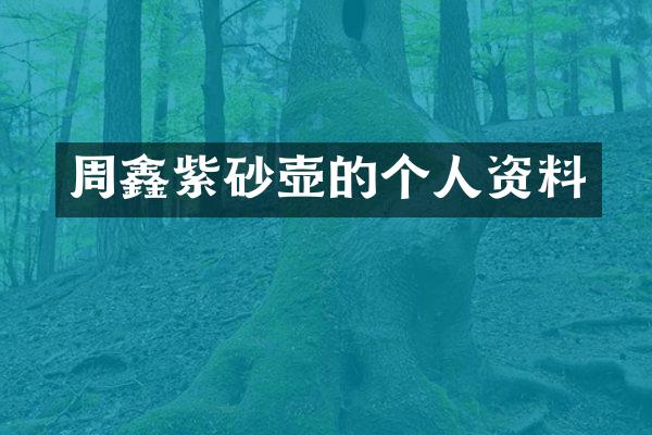 周鑫紫砂壶的个人资料