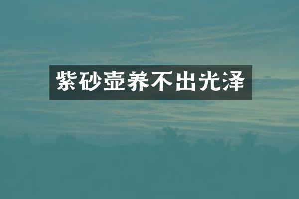 紫砂壶养不出光泽