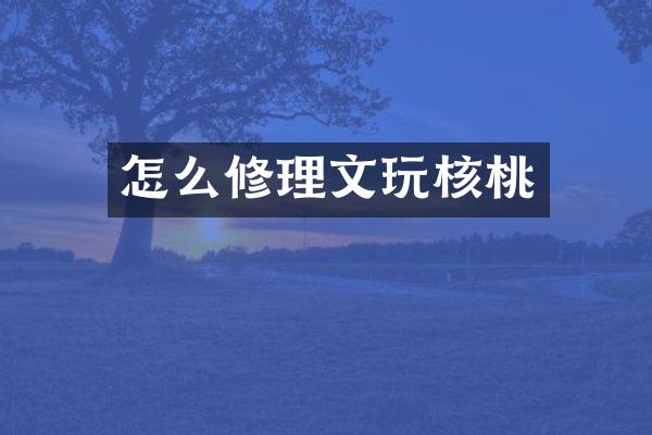 怎么修理文玩核桃