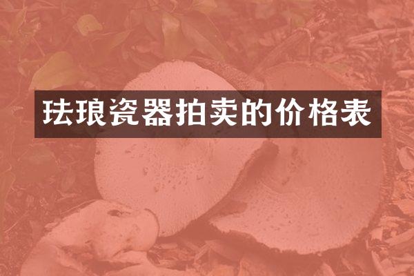 珐琅瓷器拍卖的价格表