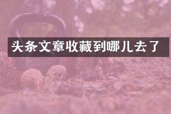 头条文章收藏到哪儿去了