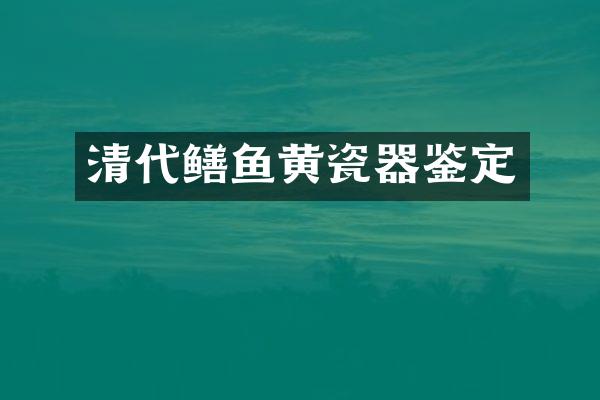 清代鳝鱼黄瓷器鉴定