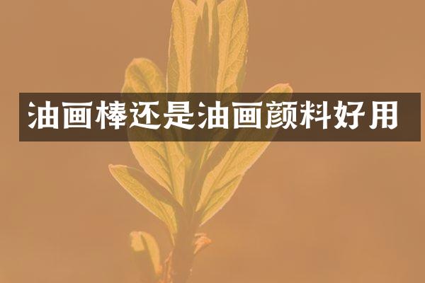 油画棒还是油画颜料好用