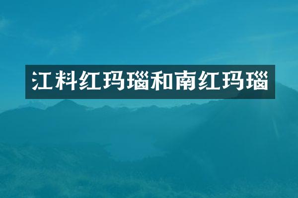 江料红玛瑙和南红玛瑙