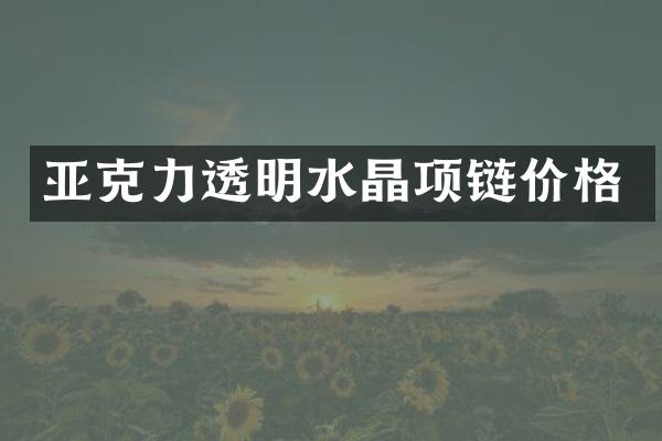 亚克力透明水晶项链价格
